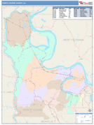 Pointe Coupee Parish (County), LA Digital Map Color Cast Style